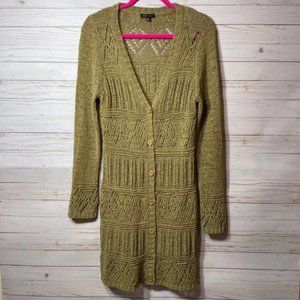 Chunky Knit Button Long Duster Cardigan
